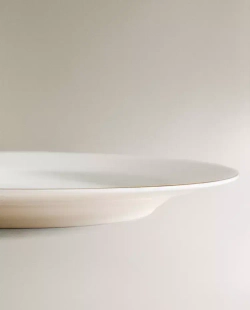 ZARA HOME ТАРЕЛКА ИЗ КОСТЯНОГО ФАРФОРА С КОНТРАСТНОЙ КРОМКОЙ, ЗОЛОТИСТЫЙ