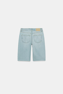 ZARA ДЖИНСОВЫЕ ШОРТЫ Z1975 СО СРЕДНЕЙ ПОСАДКОЙ, ГОЛУБОЙ