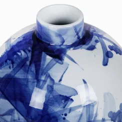 Ваза Globe S высота 26 см, белый, синий
