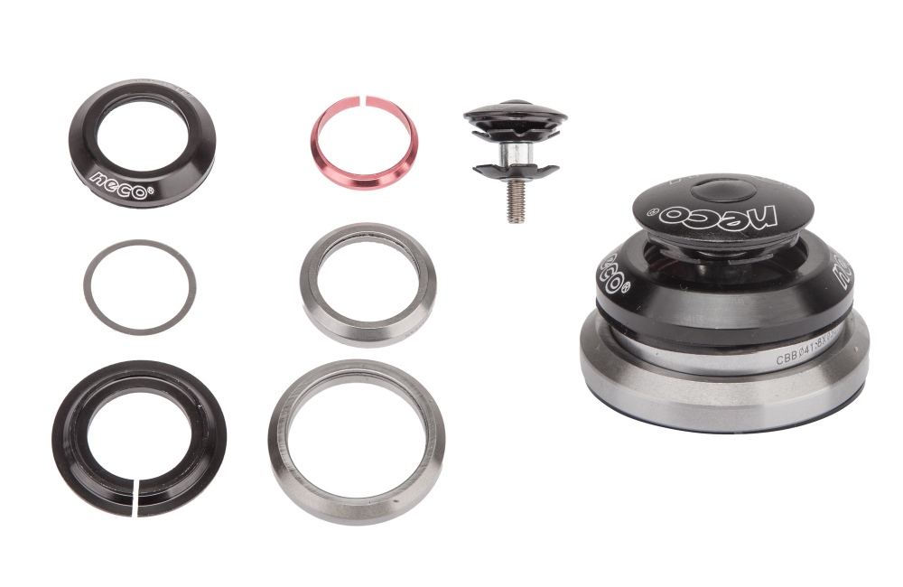 Детали рулевой колонки H373S+C2861 для конич. 1-1/8"-1.5" безрезьбовой вилки, интегр., стальн. черн.