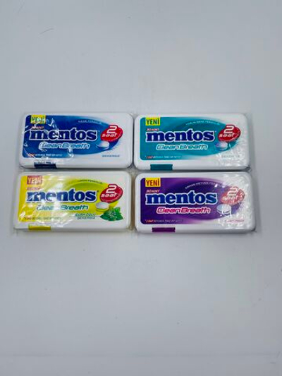MENTOS набор освежающих пастилок CleanBreath с цинком, без сахара, (4 шт. по 21 г), Турция