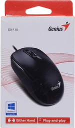 Genius Optical Mouse DX-110 <Black> (RTL)  USB  3btn+Roll (31010116100/31010009400)