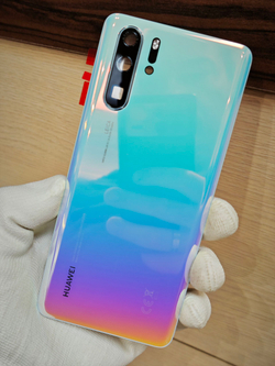 Задняя крышка ПРЕМИУМ для Huawei P30 Pro VOG-L29 ( заднее стекло ) Цвет: Бело-Голубой-Сиреневый / Breathing Crystal