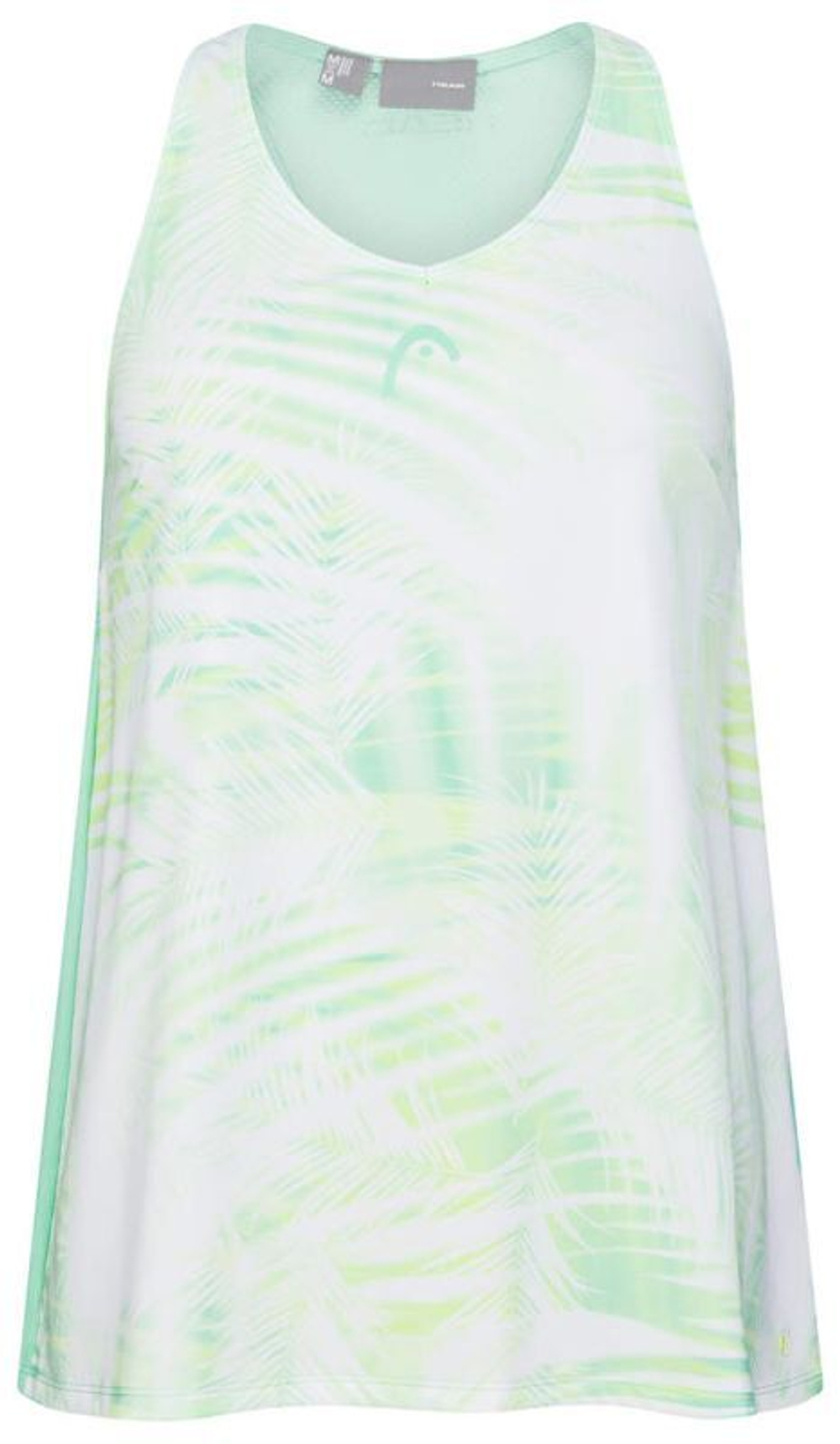 Женский топ теннисный Head Agility Tech Tank Top - поясtell green/print vision