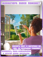 3D Фотообои вид из окна на пейзаж и березы