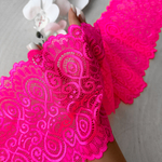 Широкое кружево эластичное 18см, Розовый неон (lace/magn/180)