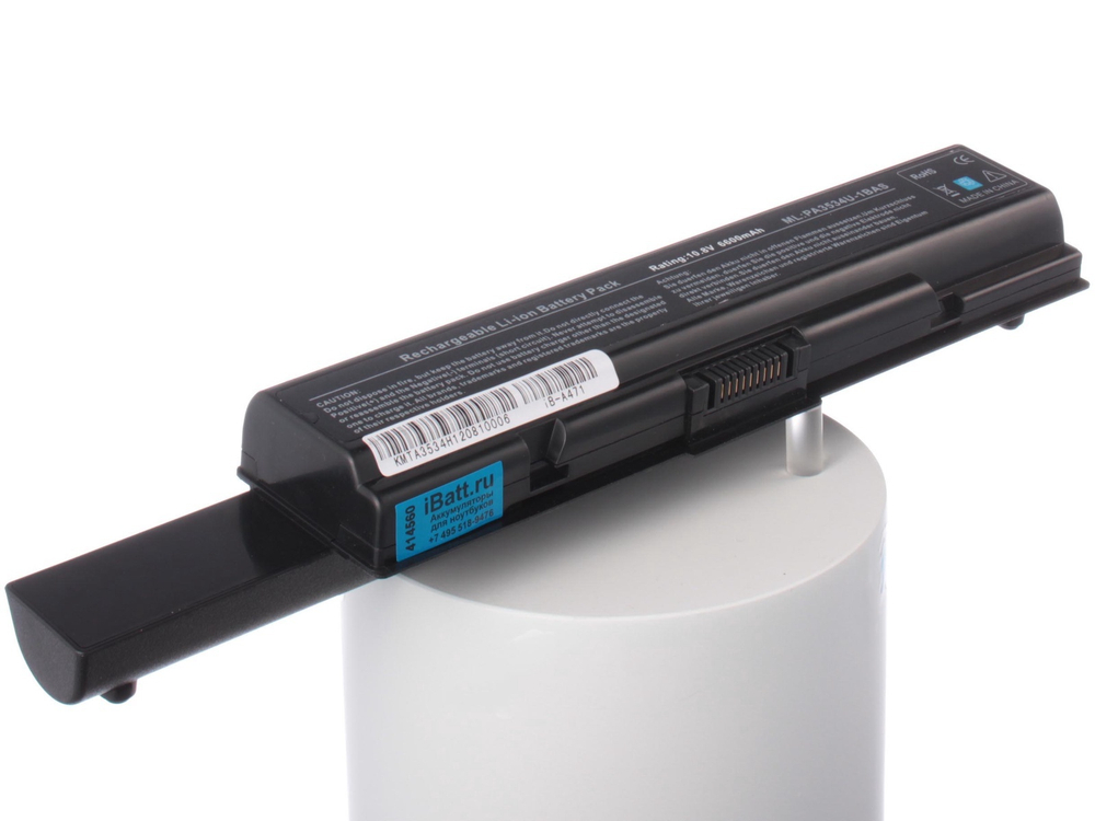 Аккумулятор iBatt 6600mAh, для Satellite A300-1OG A300-20J A300-245 A300D-16W A300-ST3512 A350-11N A350-200