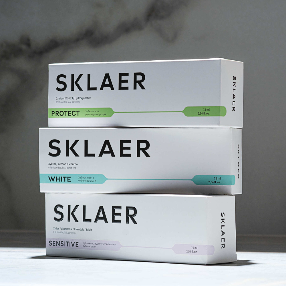 Sklaer Зубная паста для чувствительных зубов и десен Sensitive 75мл мятный вкус