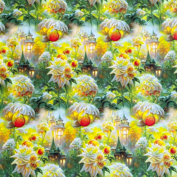 ФЭНТЕЗИ ЛИМОННОЕ 100% хлопок Handmade Fabrics 1