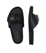 Кожаные шлепанцы th hardware Tommy Hilfiger - черный(FW0FW07940)