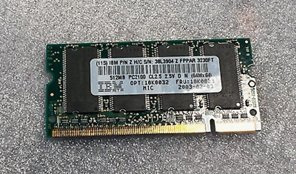Оперативная память IBM 512MB PC2100 DDR 266MHz PC-2100 Sodimm 10K0033