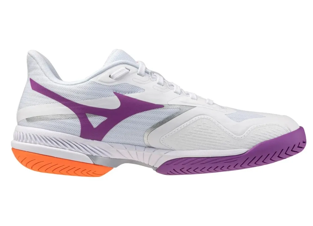 Женские теннисные кроссовки Mizuno Wave Exceed Court AC - white/dahlia/lava orange
