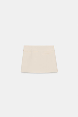 ZARA ЮБКА-ШОРТЫ С РЕМНЕМ, ЭКРЮ