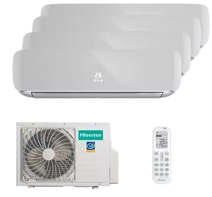 Мульти сплит-система Hisense на 4 комнаты (25+25+25+25 кв.м.) Silver