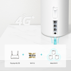 Беспроводной маршрутизатор TP-Link Mesh Deco X20-4G 802.11ax, 1800(574+1200) Мбит/с, 2.4ГГц и 5ГГц, 2xLAN 4G+ (1-pack)