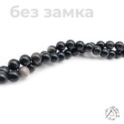 Нить бусин радужный обсидиан с серебристым переливом 10 мм