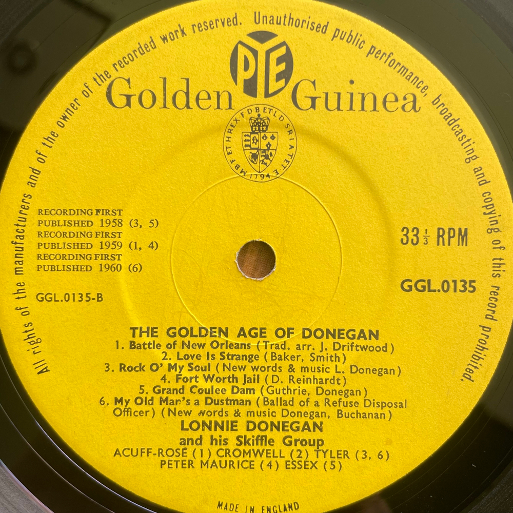 Lonnie Donegan ‎– A Golden Age Of Donegan (Англия 1962г.)