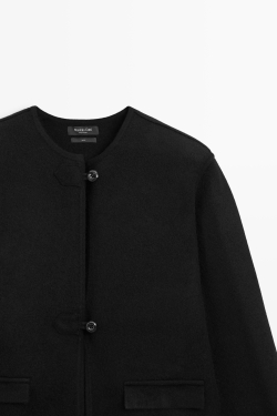 Massimo Dutti Кардиган из 100% шерсти с пуговицами, черный