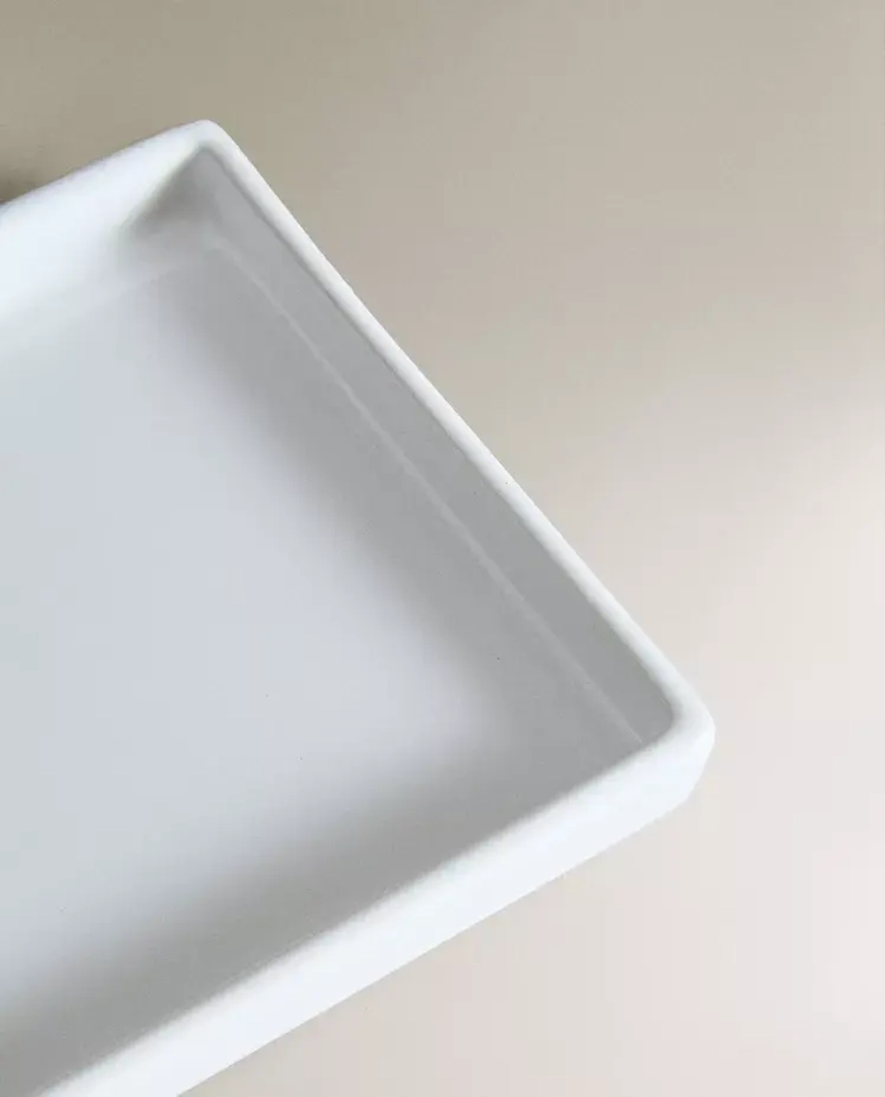 ZARA HOME ПОДНОС ИЗ БЕЛОГО ФАЯНСА ДЛЯ ВАННОЙ, БЕЛЫЙ