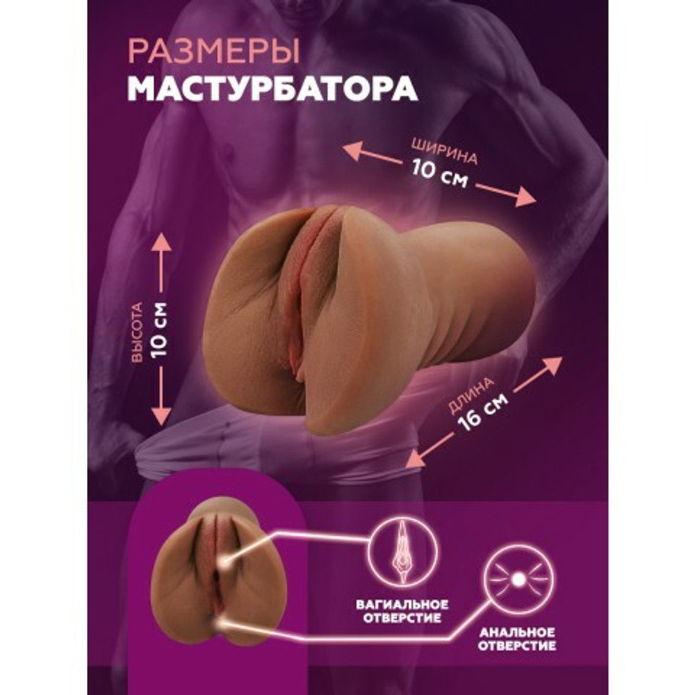 Мастурбатор реалистичный Wet pussy (коричневый)