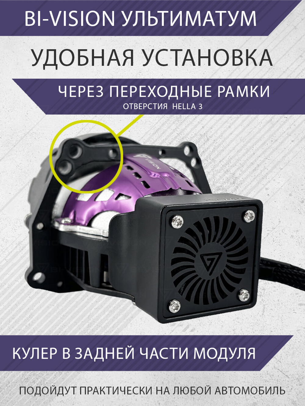 Bi-Vision Tri-led Ultimate V3 с размытой СТГ 4800K 3,0" 12V