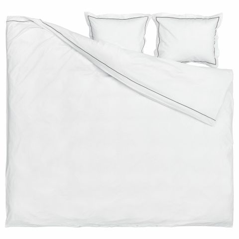 Комплект постельного белья IKEA SILVERTISTEL (СИЛВЕРТИСТЕЛ), Двуспальный, Белый, 240x220, 50x80 см