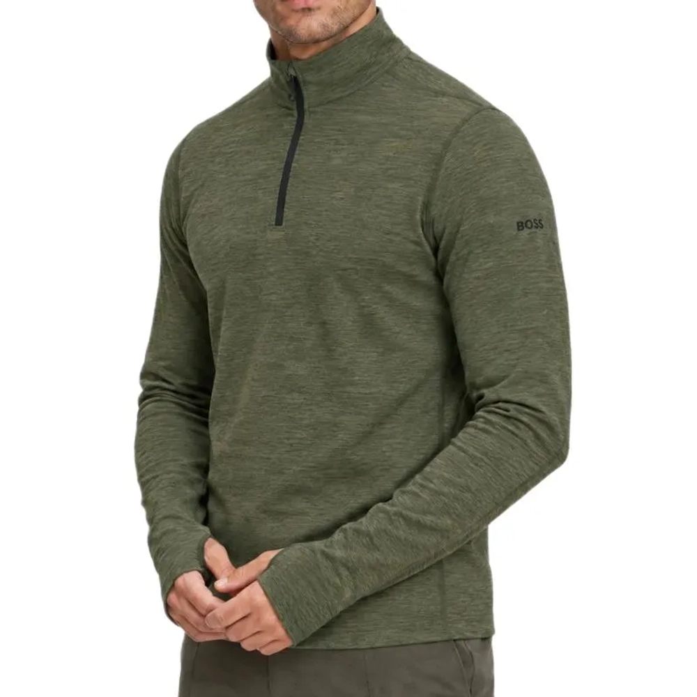 Мужская теннисная кофта BOSS Active Stretch Sweatshirt - open green