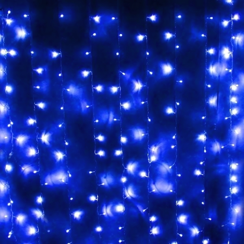 Гирлянда для дома Занавес 1,5м 360ламп LED, 8 реж, Синий