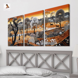 Картина karTTina "МИР ГЛАЗАМИ ДРЕВНИХ", 150 см х 70 см