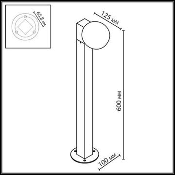 Ландшафтный светильник 1*G9 7124/1G чёрный VIVA Odeon Light