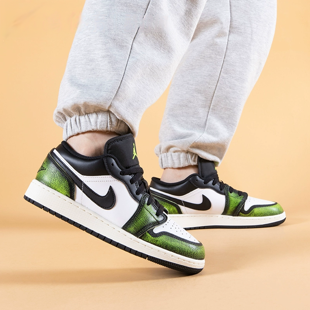 Jordan 1 Low Wear Away Electric Green GS