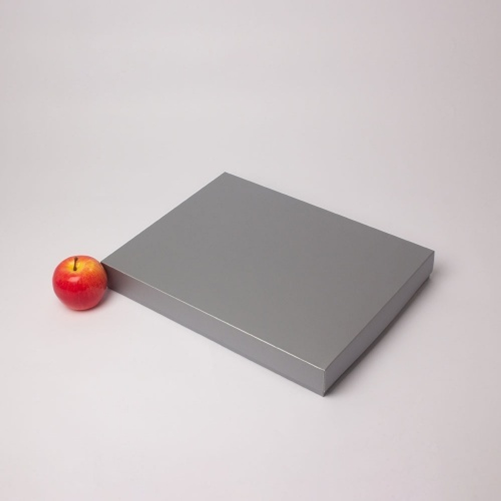 Коробка крышка-дно 40x5x30, серебро, картон
