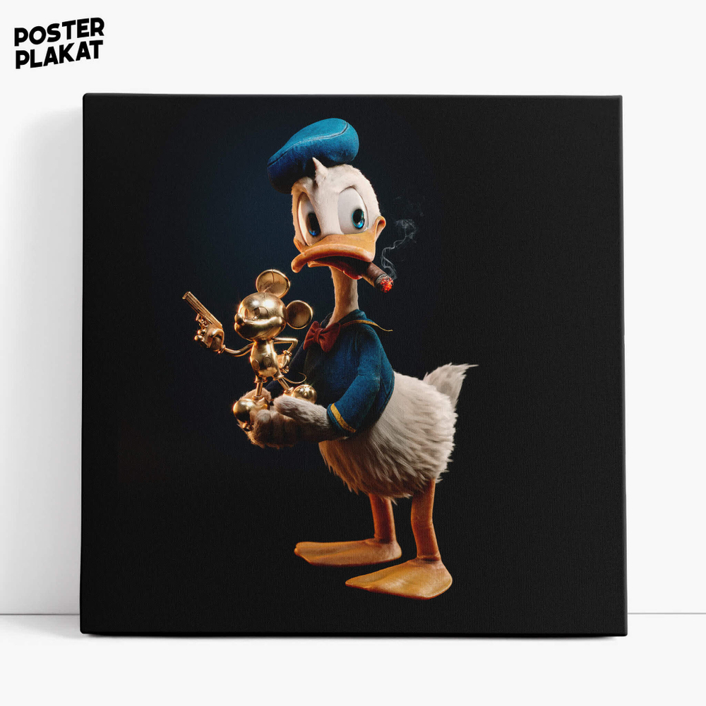 Картина Дональд Дак / Donald Duck, холст с печатью на подрамнике, интерьерная, Постер Плакат