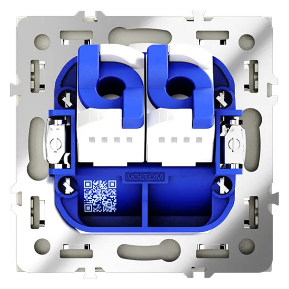 Розетка компьютерная двойная RJ45+RJ45 кат.6 Voltum S70 Сталь VLS060205