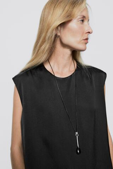 Massimo Dutti Атласный топ - Limited Edition, бутылочно-зеленый