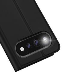 Чехол книжка из кожи черного цвета для Google Pixel 11 Pro XL, серия Skin Pro Series от Dux Ducis