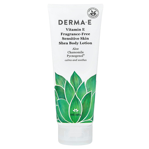 DERMA E, Лосьон для тела ши для чувствительной кожи с витамином Е, без отдушек, 227 мл (8 жидк. унц.)