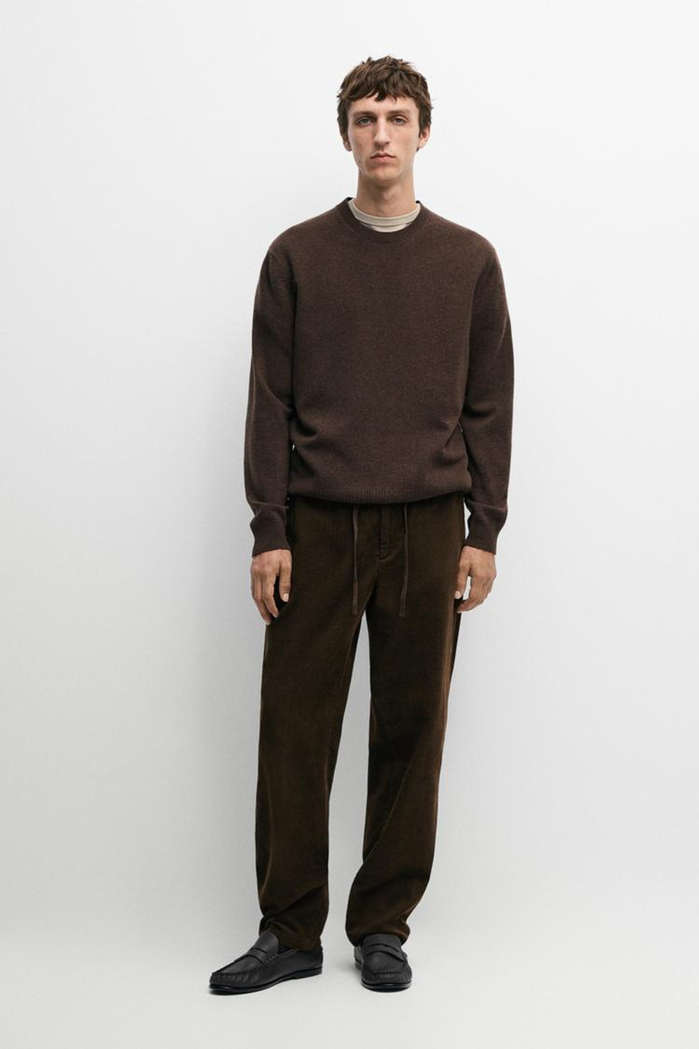 Massimo Dutti Вельветовые брюки-джоггеры, зеленый