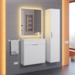 Тумба с раковиной для ванной Uperwood Modul 60 см, подвесная, матовая, белая