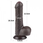 Реалистичный фаллоимитатор Lovetoy Sliding Skin (18,3×3,5 см) с двойной плотностью черный