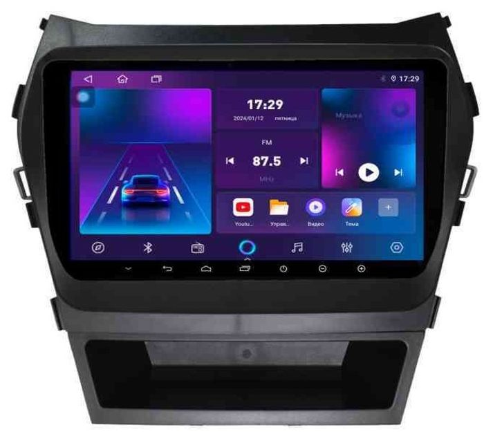 Магнитола для Hyundai Santa Fe 2012-2018 - Parafar PF209LUX1RN2K на Android 13, Быстрая, QLED+2K, CarPlay, 4G SIM-слот