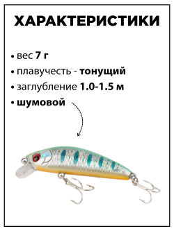 Воблер минноу L Minnow 66 мм 7 г цвет #19