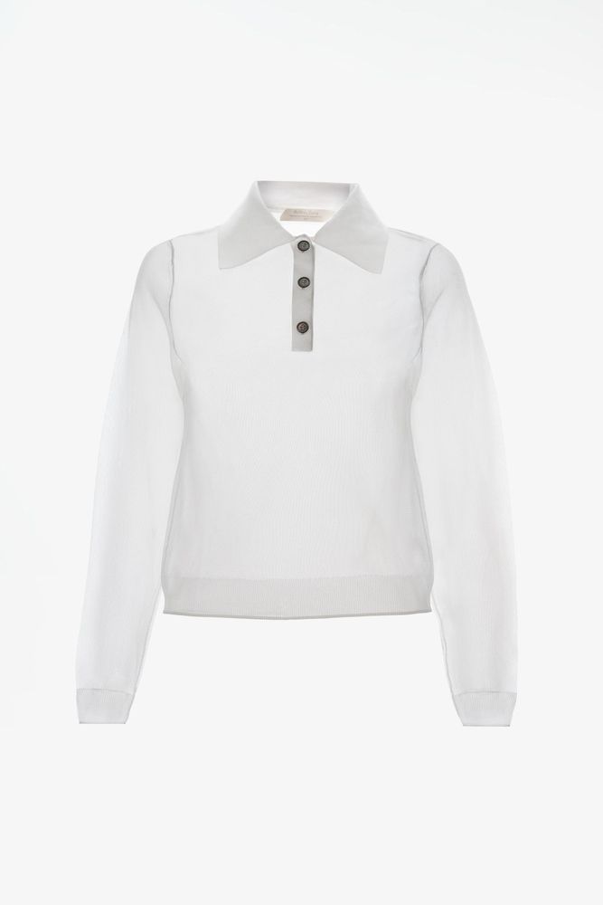 ZARA X JOHN GALLIANO ПОЛО ИЗ ПОЛУПРОЗРАЧНОЙ ТКАНИ LIMITED EDITION, БЕЛЫЙ