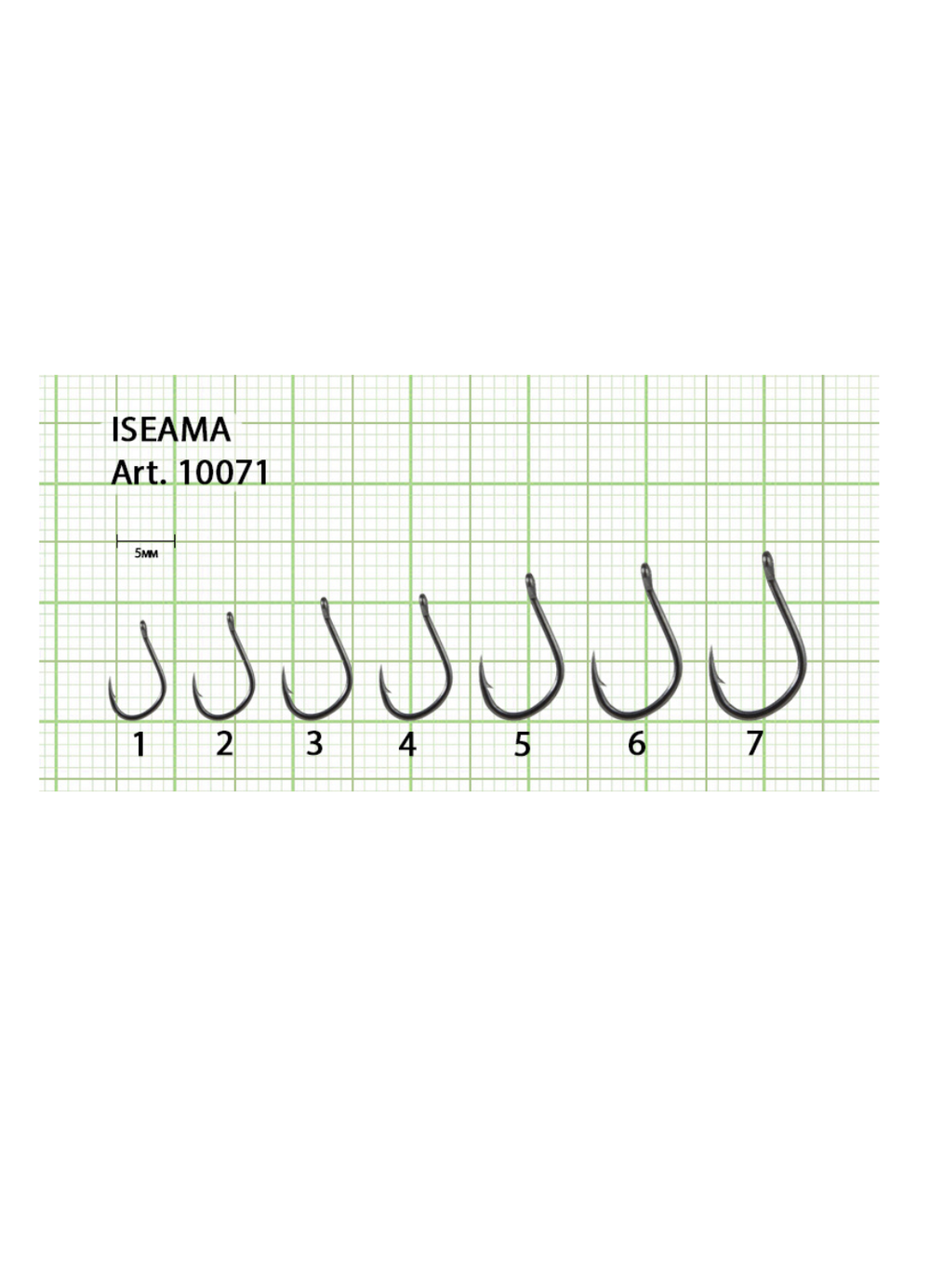 Крючок рыболовный Fish Crystal ISEAMA-RING 10071 с бородкой и ушком №4 (5 упаковок)