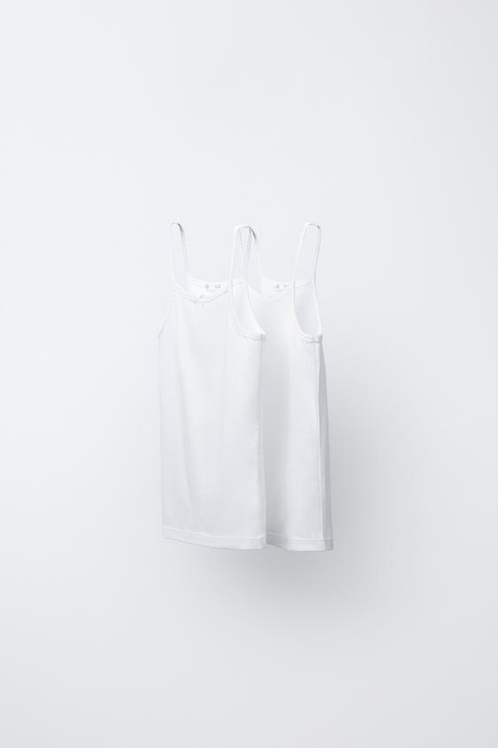 ZARA НАБОР ИЗ ДВУХ ТОПОВ, БЕЛЫЙ