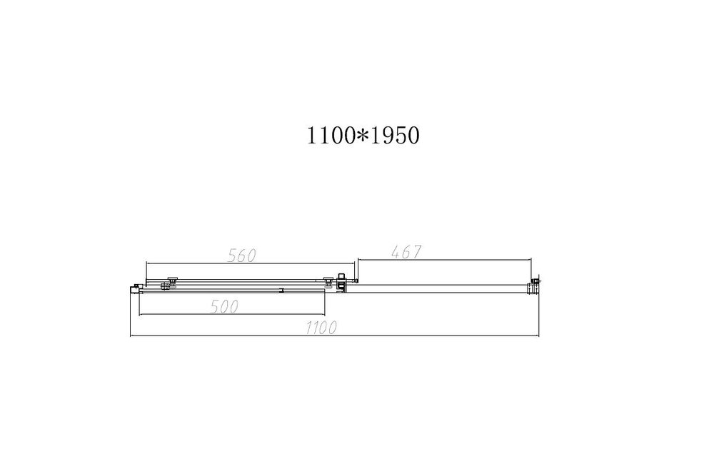 Душевая дверь Vincea Слим-Н (Slim-N) VDS-4SN110CLGM, 1100, вороненая сталь, стекло прозрачное