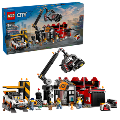 Конструктор Лего Сити Автомобильная свалка | LEGO City Scrapyard with Cars 60472 — 871 деталь (7+)