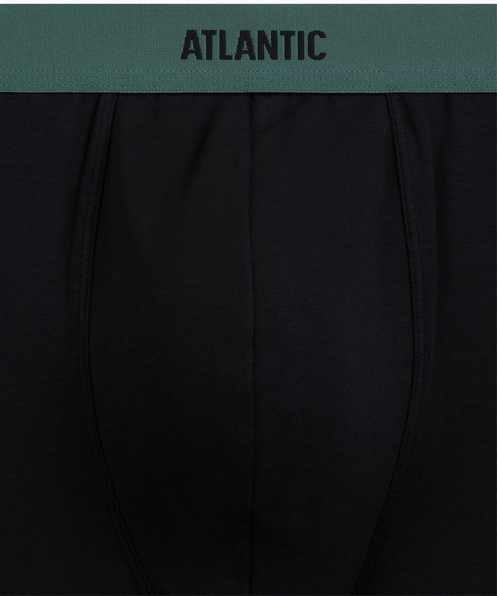 Мужские трусы шорты Atlantic, набор из 3 шт., хлопок, черные, 3MH-0111