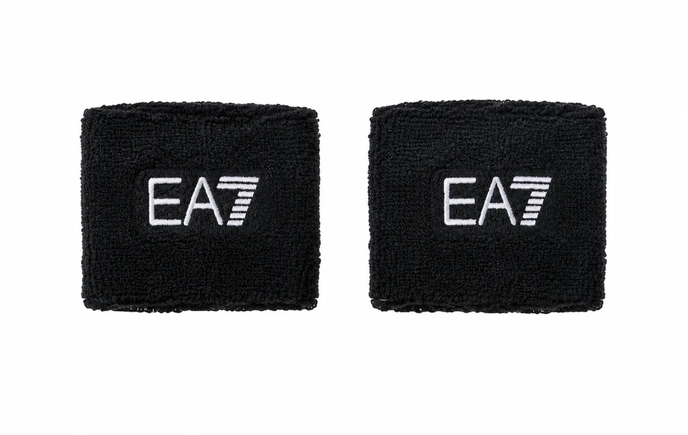 Теннисные напульсники EA7 Woven Cuff 2P - black/white