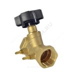 Клапан балансировочный ручной латунь MNT-R Ду 32 Rp1 1/4" Ру16 Тмакс=120 оС ВР Kvs=9.51м3/ч с измерительными ниппелями Ридан 003Z2334R